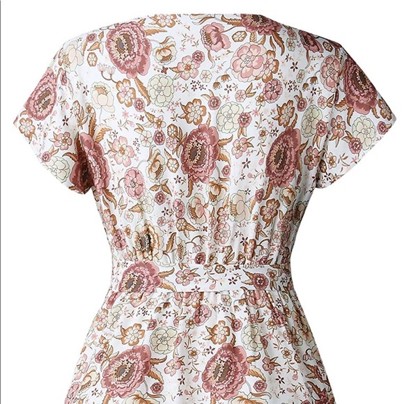 🎉HP🎉 Boho Floral Wrap Midi Dress - Picture 9 of 11